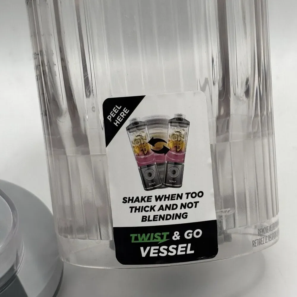 Ninja Twist & Go Vessel Cup Lot of Two 500 ml Clear Gray Blender Replacement